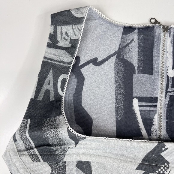 Miaou | NWT Campbell Corset Stretch Canvas Stone Grey 90s Y2K Pop Art L - Picture 6 of 12